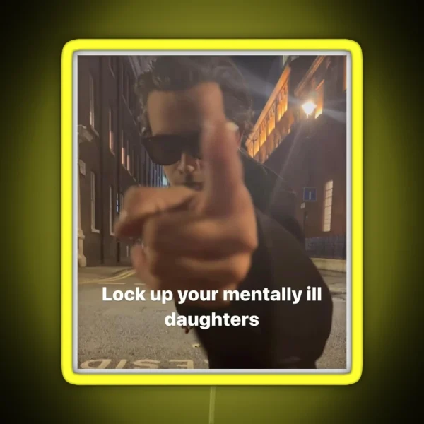 Matty Healy Instagram Story Mentally Ill Daughters RGB Neon Sign