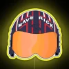 RGB LED neon art display with stylized Maverick motorcycle helmet design