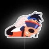 Vibrant neon sign featuring Max and Goofy from Disney's A Goofy Movie