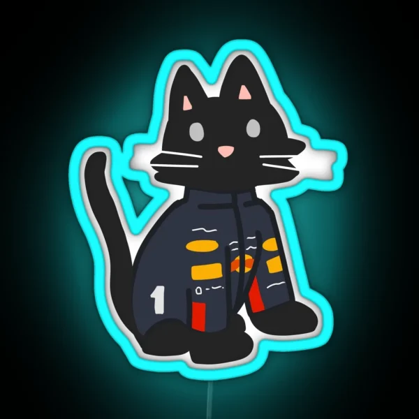 Max Verstappen As A Cat RGB Neon Sign