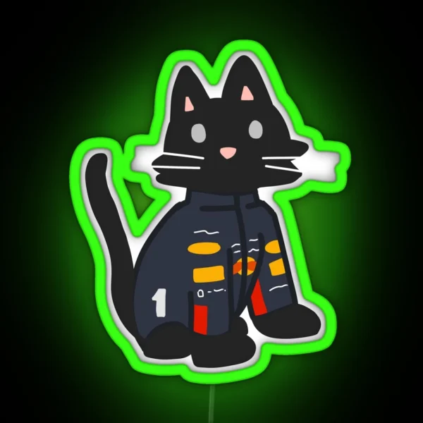 Max Verstappen As A Cat RGB Neon Sign