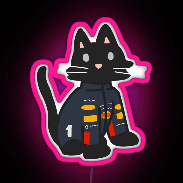 Max Verstappen As A Cat RGB Neon Sign
