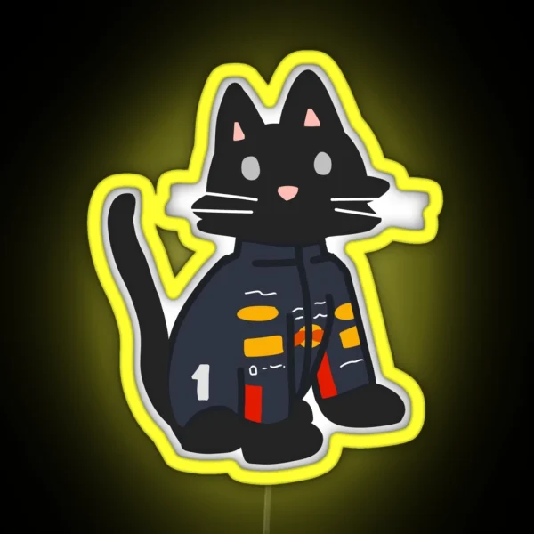 Max Verstappen As A Cat RGB Neon Sign