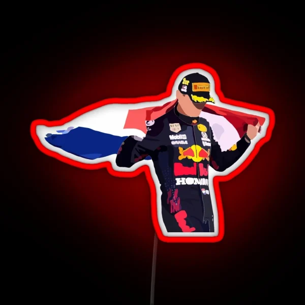 Max Verstappen Dutch Flag RGB Neon Sign