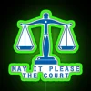 Justice Illuminated: Vibrant RGB Neon Courtroom Sign with LED Lighting Glow