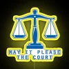 Dramatic RGB Neon Sign Backlit LED Display for Courtroom Decor