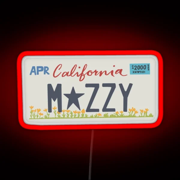 Mazzy Star California License Plate RGB Neon Sign