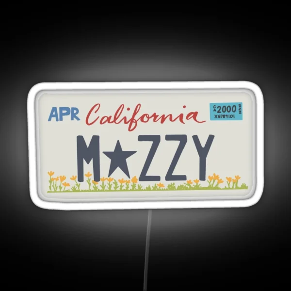 Mazzy Star California License Plate RGB Neon Sign