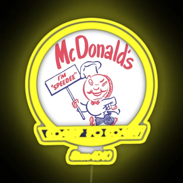 Mcdonald Vintage Speedee Coast To Coast RGB Neon Sign