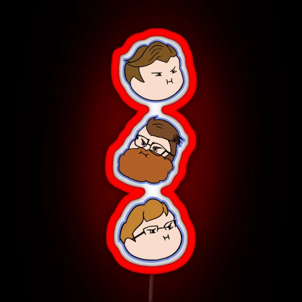 Mcelroy Brothers Grump Head Icons RGB Neon Sign