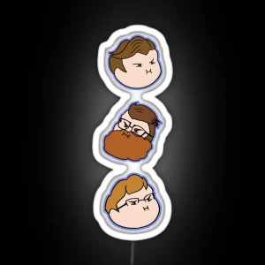 Mcelroy Brothers Grump Head Icons RGB Neon Sign