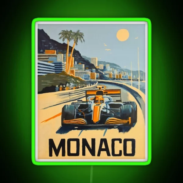 Mclaren F1 Car Monaco RGB Neon Sign
