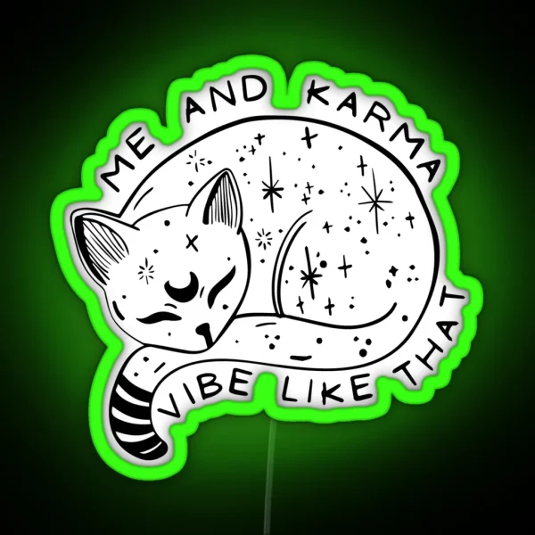 Me And Karma Vibe Like That Karma Is A Cat Albums Lyrics RGB Neon Sign