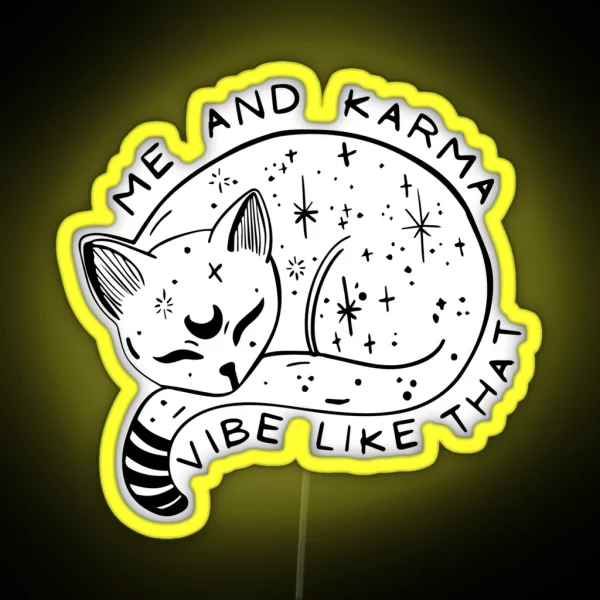 Me And Karma Vibe Like That Karma Is A Cat Albums Lyrics RGB Neon Sign