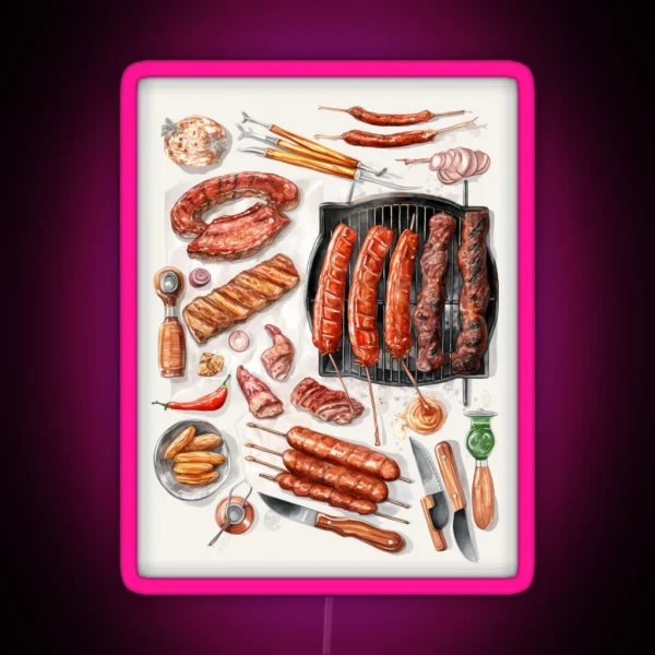 Meat And Wine Lover 15 RGB Neon Sign