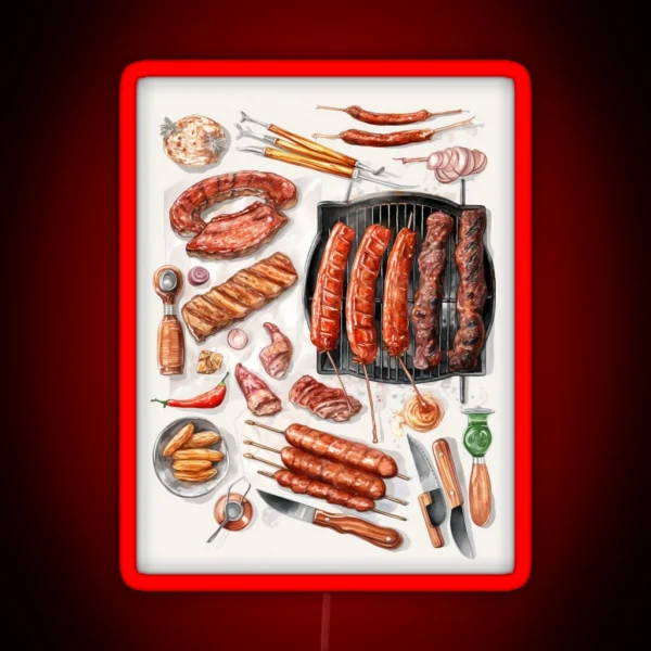 Meat And Wine Lover 15 RGB Neon Sign