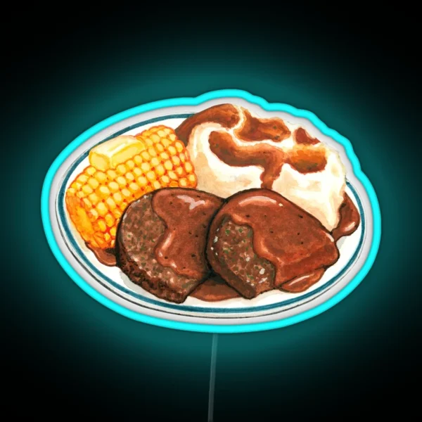 Meatloaf Dinner Pattern RGB Neon Sign