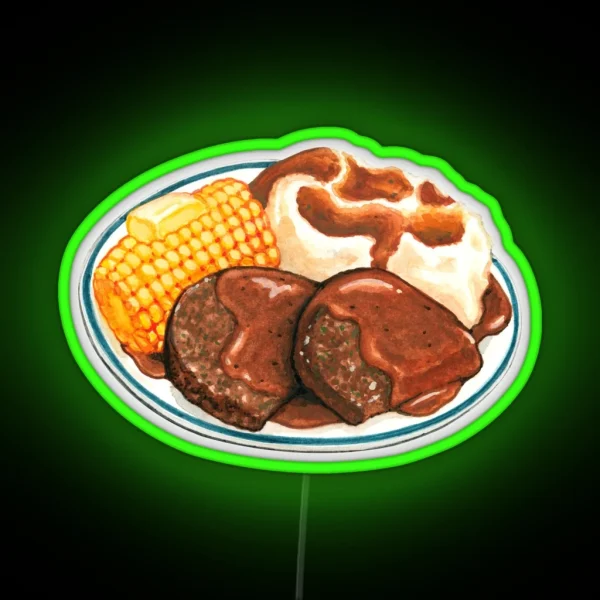 Meatloaf Dinner Pattern RGB Neon Sign
