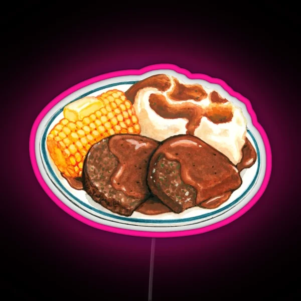 Meatloaf Dinner Pattern RGB Neon Sign