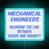 Mechanical engineer humor neon LED sign, geeky joke gift idea