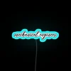 Vibrant neon lighting for mechanical engineers in a modern workspace ambiance.