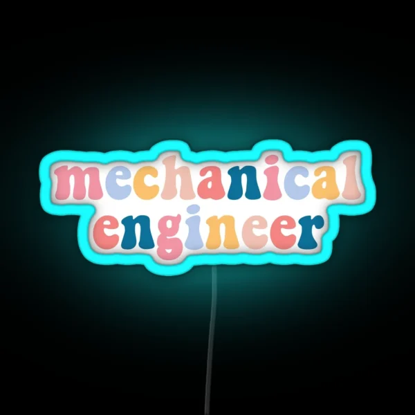 Mechanical Engineer Typography RGB Neon Sign