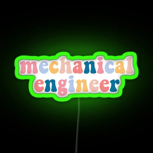 Mechanical Engineer Typography RGB Neon Sign