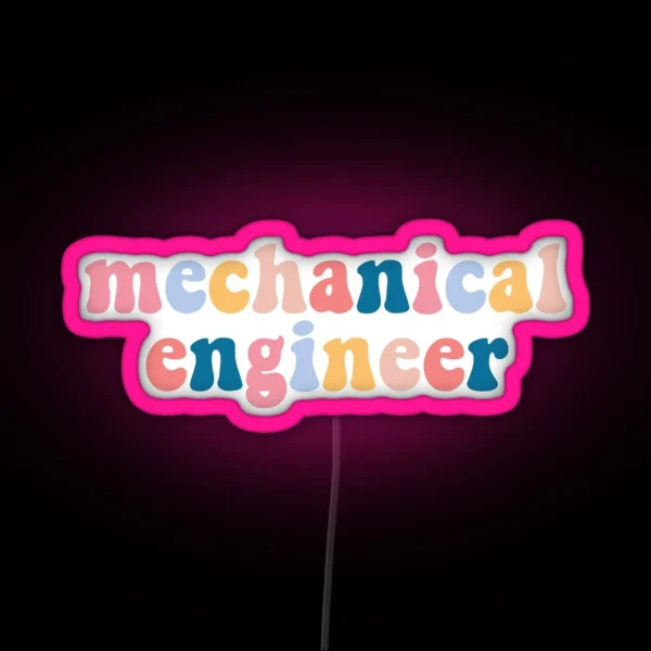 Mechanical Engineer Typography RGB Neon Sign