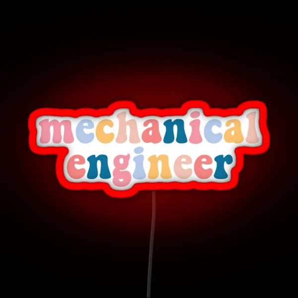 Mechanical Engineer Typography RGB Neon Sign