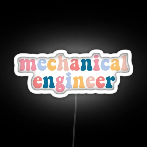Mechanical Engineer Typography RGB Neon Sign