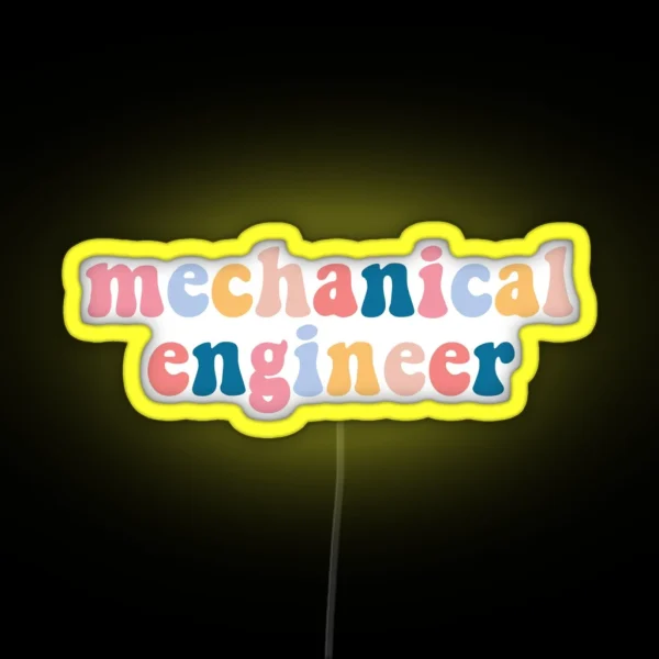Mechanical Engineer Typography RGB Neon Sign