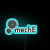 Mechanical Engineering MechE Logo Design in Vibrant Rainbow Neon Lighting