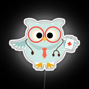 Medical Profession Owl Doctor RGB Neon Sign