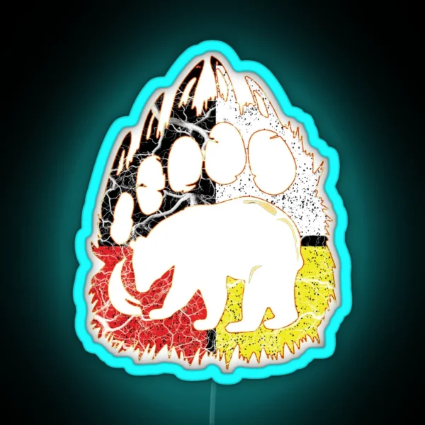 Medicine Weel Native American Bear RGB Neon Sign