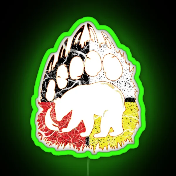 Medicine Weel Native American Bear RGB Neon Sign