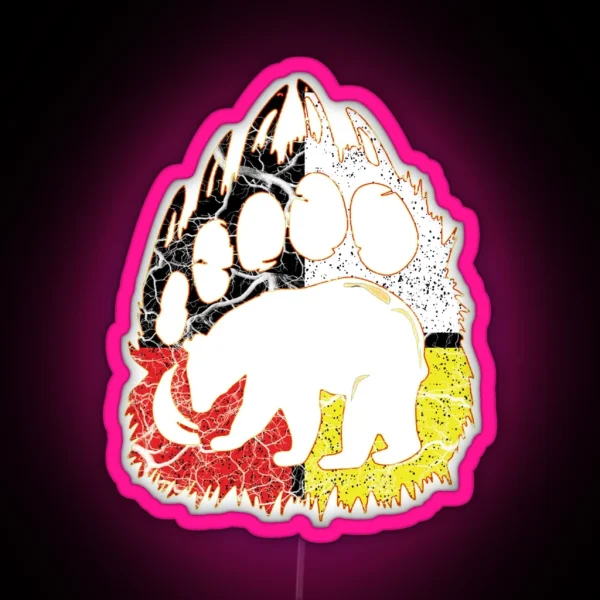 Medicine Weel Native American Bear RGB Neon Sign