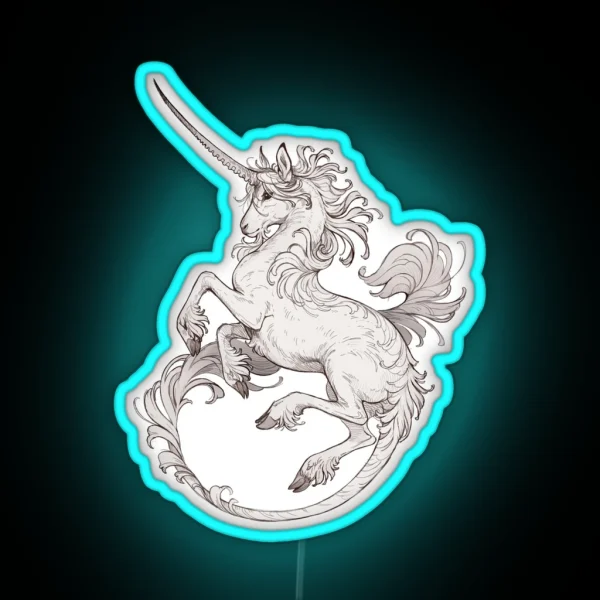 Medieval Unicorn RGB Neon Sign