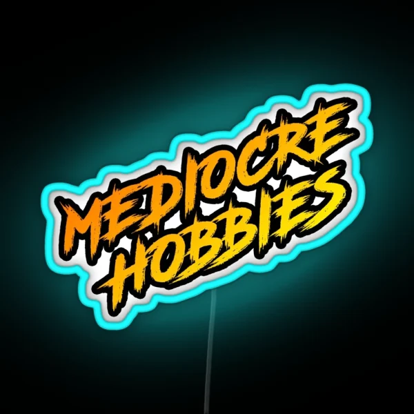 Mediocre Hobbies Logo RGB Neon Sign