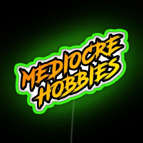 Mediocre Hobbies Logo RGB Neon Sign