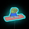 RGB Neon Sign with Meditating Pepe the Frog Meme Design