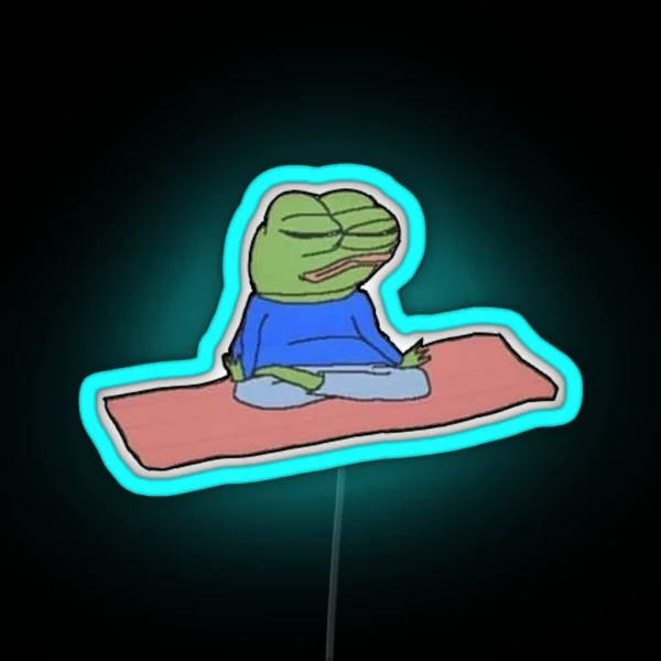 Meditating Pepe Twitter Meme Led RGB Neon Sign