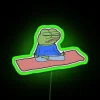 Vibrant RGB Neon Sign Featuring Meditating Pepe the Frog Meme