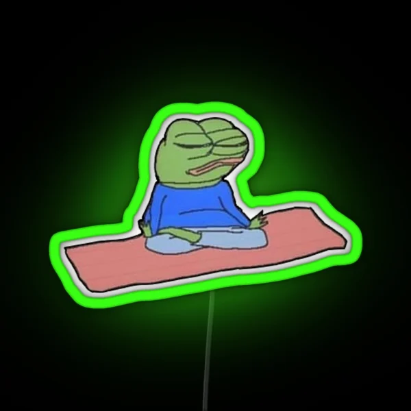 Meditating Pepe Twitter Meme Led RGB Neon Sign