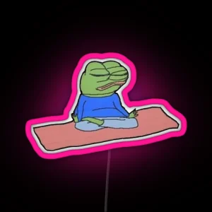 Meditating Pepe Twitter Meme Led RGB Neon Sign