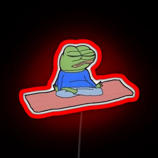 Meditating Pepe Twitter Meme Led RGB Neon Sign