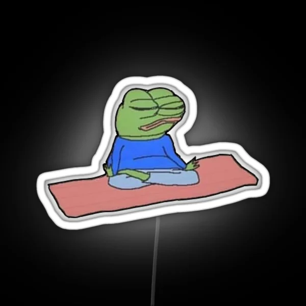Meditating Pepe Twitter Meme Led RGB Neon Sign