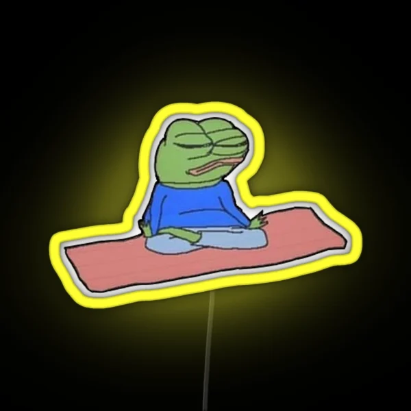 Meditating Pepe Twitter Meme Led RGB Neon Sign