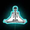 Enlightened Spirit Illuminates with Vibrant Colorful Meditating Neon Skeleton Glow