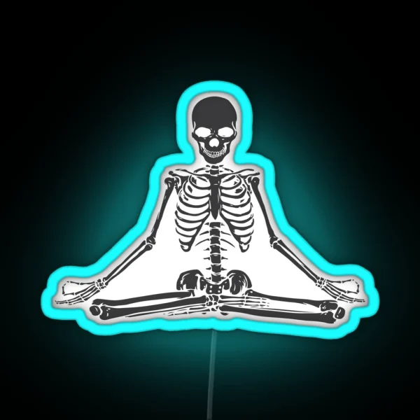 Meditating Skeleton RGB Neon Sign
