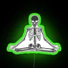 Unique meditating skeleton design with multicolor RGB neon lighting effect